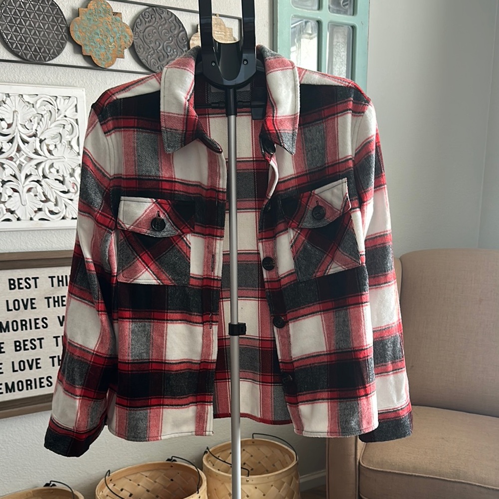 BB Dakota by Steve Madden Red and Black Plaid Jacket